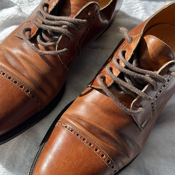 100% leather Mariano Campanile men’s oxfords size 8.5 IT which is US Mens 9.5 - Picture 2 of 13
